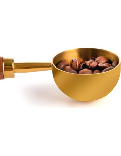 Cuchara medidora de café CheBuono 10g acero inoxidable y nogal 2