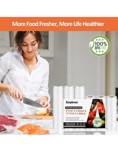 Rollos de Bolsas de Sellado al Vacío Anybear 20cm y 28cm