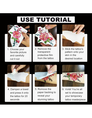 Tatuajes Faciales Temporales KOTBS - 9 Hojas a Prueba de Agua