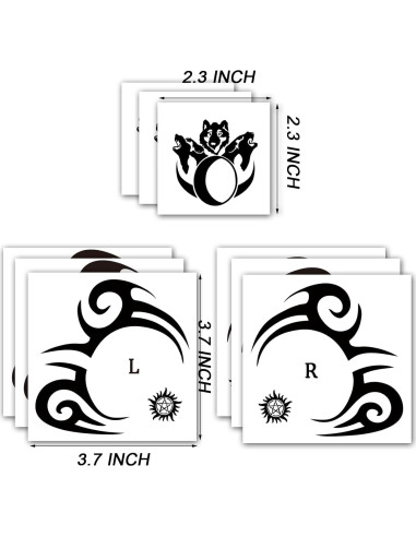 Tatuajes Faciales Temporales KOTBS - 9 Hojas a Prueba de Agua