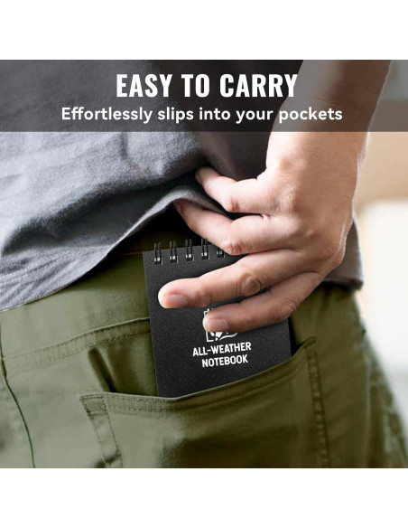 Cuadernos de Bolsillo Impermeables POPYOLA - Paquete de 4