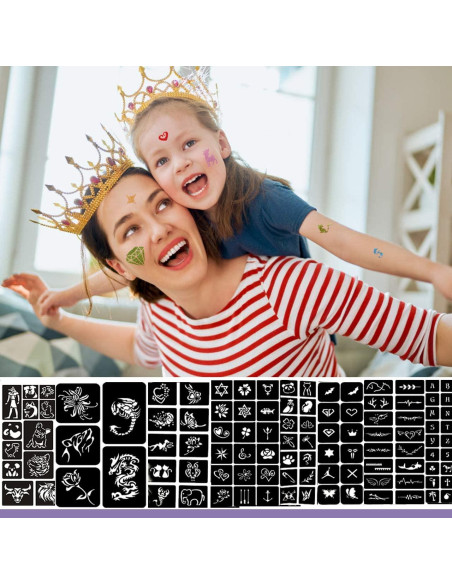 Kit de Tatuajes Temporales de Brillo NATUMER 48 Colores