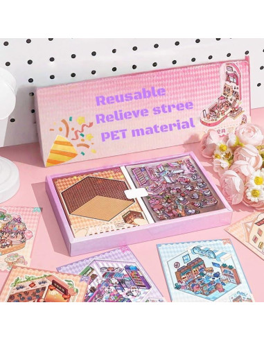 25 Conjuntos de Pegatinas 3D DIY Kaensc para Aliviar Estrés