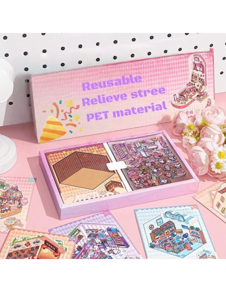 25 Conjuntos de Pegatinas 3D DIY Kaensc para Aliviar Estrés