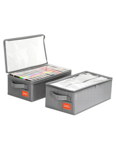 Caja de Almacenamiento para VHS YOYOBUBU - Paquete de 2 Gris
