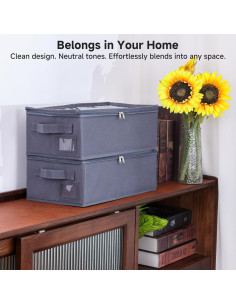 Caja de Almacenamiento para VHS YOYOBUBU - Paquete de 2 Gris 2