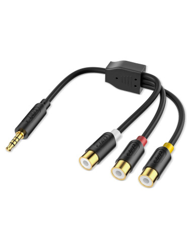 Adaptador AV J&D 3 RCA a 3.5 mm para Televisores Sony