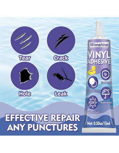 Kit de Parche para Piscina y Colchón Inflable Wonshine 15ml