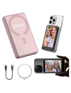 Monitor Inalámbrico SYNCO Xview M4 para Cámara de Teléfono Rosa