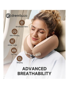 Almohada de viaje Drembloo ergonómica viscoelástica marrón 2