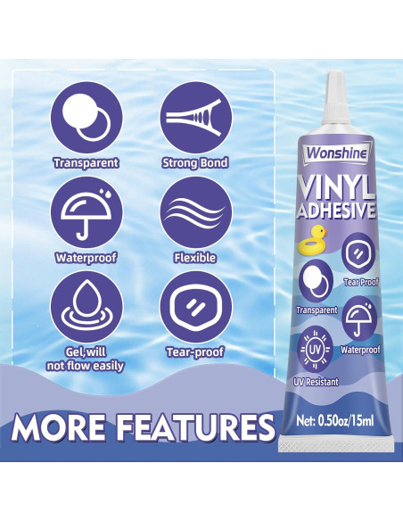 Kit de Parche para Piscina y Colchón Inflable Wonshine 15ml