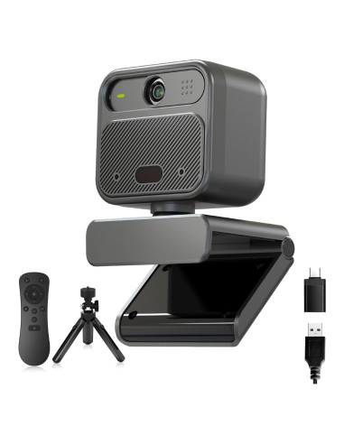 Cámara Web 4K Saylas W12S con Micrófonos y Control Remoto