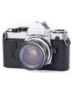Funda de cuero genuino DBZZ para cámara Nikon FM/FE - Negro