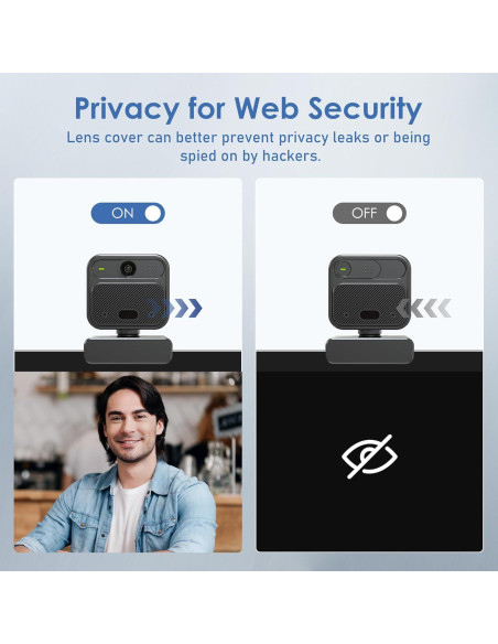 Cámara Web 4K Saylas W12S con Micrófonos y Control Remoto