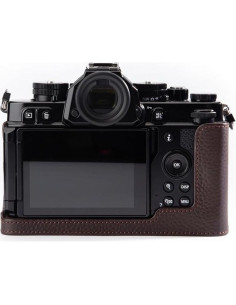 Protector de cámara de cuero genuino DBZZ para Nikon ZF - Marrón Mocha 2
