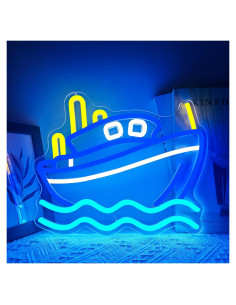 Luz de neón LED Jeanchrl barco de crucero decoración 28.2x19.8cm