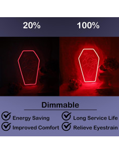 Luz de neón LED corazón ataúd HeyLEDNeoN 42x27.9 cm 2