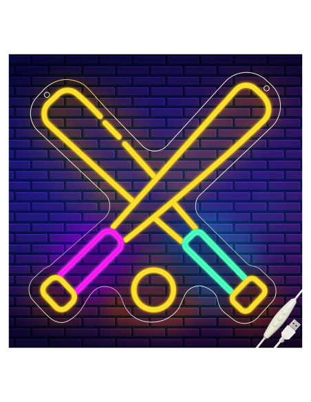 Luz de Neón LED Wootfairy Béisbol 35x35cm Regulable