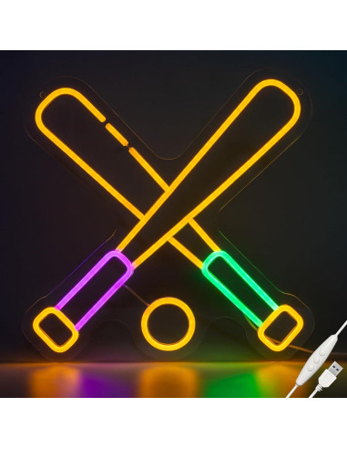 Luz de Neón LED Wootfairy Béisbol 35x35cm Regulable