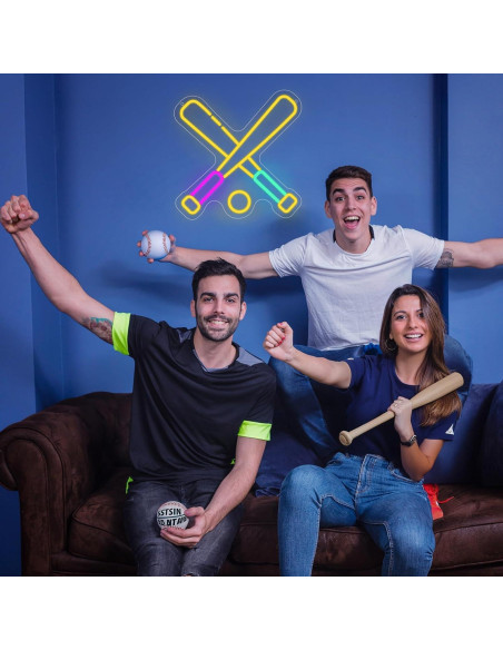 Luz de Neón LED Wootfairy Béisbol 35x35cm Regulable