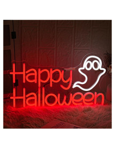 Luz Neón LED Feliz Halloween LMSIGNLY 43x24cm Decoración