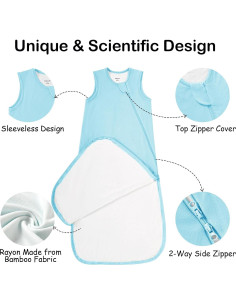 Saco de dormir unisex Supersoft 0.5 Tog para bebés 0-6 meses - Azul 2