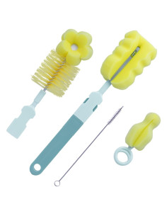 Juego de Cepillos para Botellas Sebikam 4 en 1 Verde