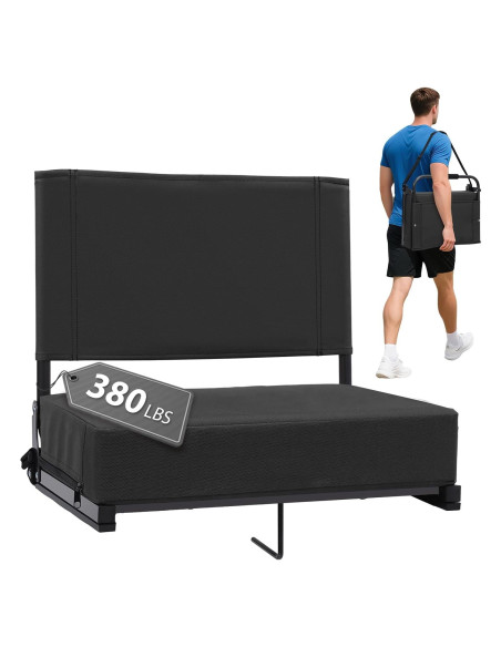 Asiento Plegable Acolchado Sekey para Estadio con Respaldo 46.7 cm