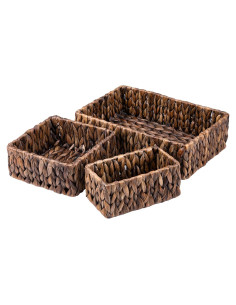 Cestas de Mimbre FairyHaus 3Pack - Almacenamiento Natural Marrón
