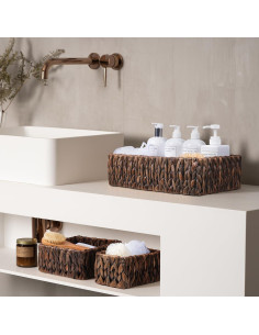 Cestas de Mimbre FairyHaus 3Pack - Almacenamiento Natural Marrón 2