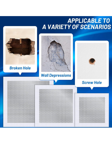 Kit de Reparación de Paneles de Yeso Mckanti 14 Parches 10/8/4"