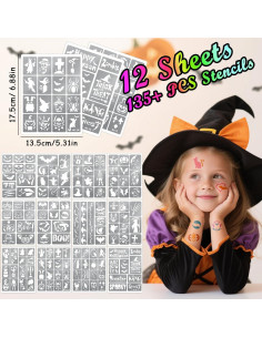 135 Plantillas Tatuajes Temporales Halloween Metuu - Reutilizables 2