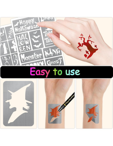 135 Plantillas Tatuajes Temporales Halloween Metuu - Reutilizables