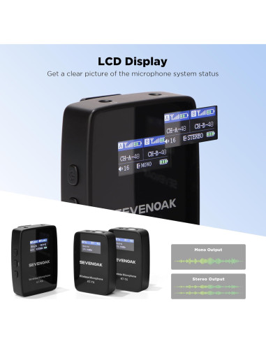 Micrófono Lavalier Inalámbrico UHF Sevenoak K7 50m 48 Canales