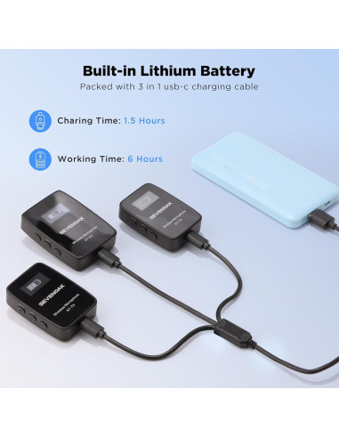 Micrófono Lavalier Inalámbrico UHF Sevenoak K7 50m 48 Canales