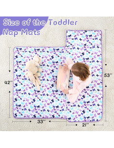 Esteras para Siesta UOMNY Niñas Morado 135x53 cm con Almohada 2