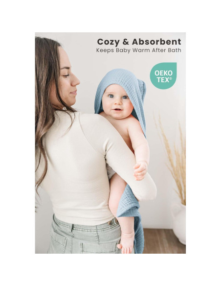 Toallas de Bebé con Capucha Konssy 2-Pack 100% Algodón 76.2x76.2cm