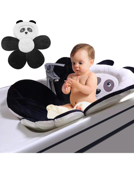 Almohadilla de Baño para Bebés PandaEar - Asiento Suave Negro