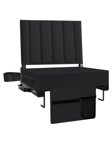 Asiento de Estadio Plegable Aliphon Negro con Soporte Acolchado