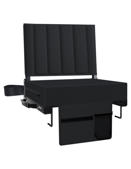 Asiento de Estadio Plegable Aliphon Negro con Soporte Acolchado
