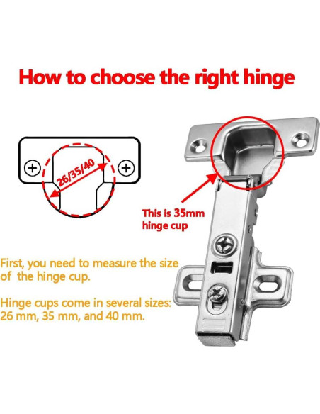 Bisagras Ocultas de Gabinete Luokim 2 Piezas Cierre Suave 105