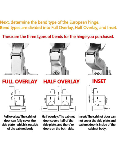 Bisagras Ocultas de Gabinete Luokim 2 Piezas Cierre Suave 105