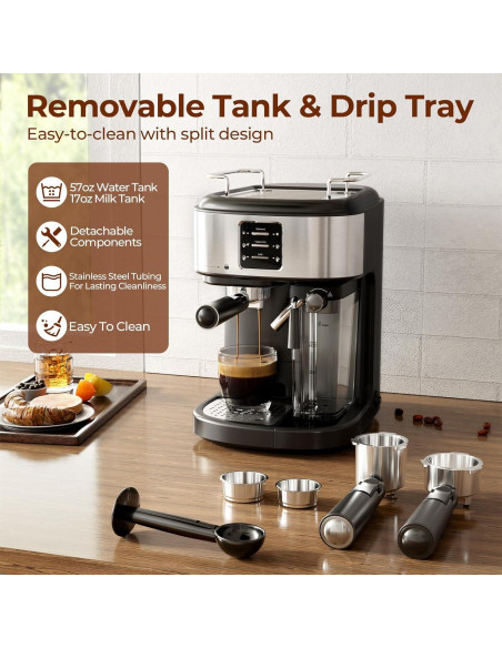 Máquina de Espresso Havato CM8011 20 Bar con Espumador 1.7L Máquina de Espresso Havato CM8011 20 Bar con Espumador 1.7L