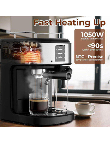 Máquina de Espresso Havato CM8011 20 Bar con Espumador 1.7L Máquina de Espresso Havato CM8011 20 Bar con Espumador 1.7L