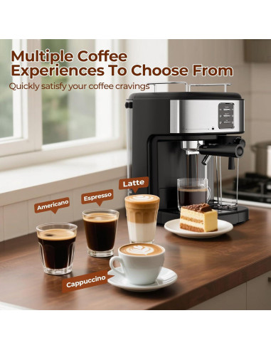 Máquina de Espresso Havato CM8011 20 Bar con Espumador 1.7L