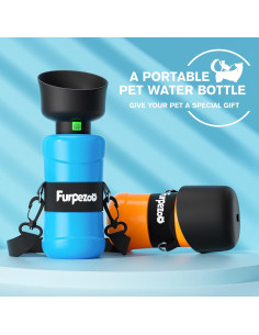 Botella de Agua para Perros Furpezoo 800ml Plegable Azul 2