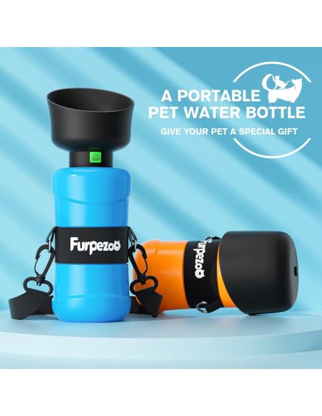 Botella de Agua para Perros Furpezoo 800ml Plegable Azul