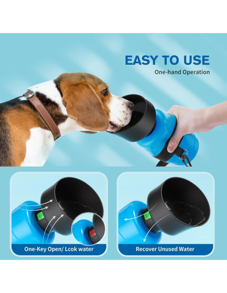 Botella de Agua para Perros Furpezoo 800ml Plegable Azul
