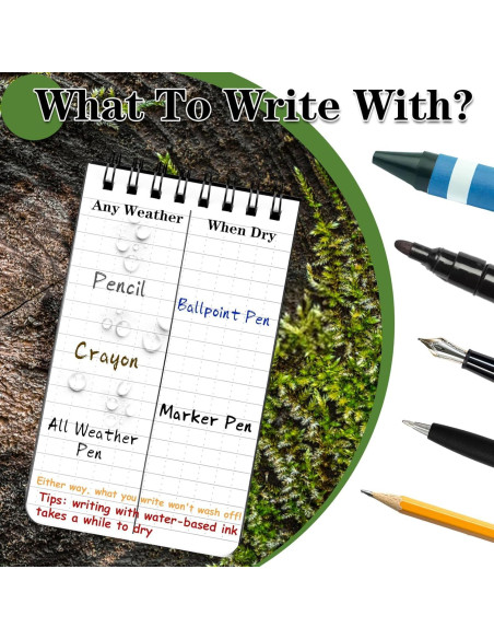 Cuaderno Impermeable COIDEA, Paquete de 8, 3x5" Negro