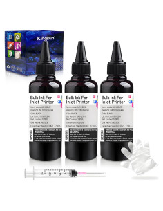 Kit de recarga de tinta universal KSUMEI 3 x 100 ml Negro